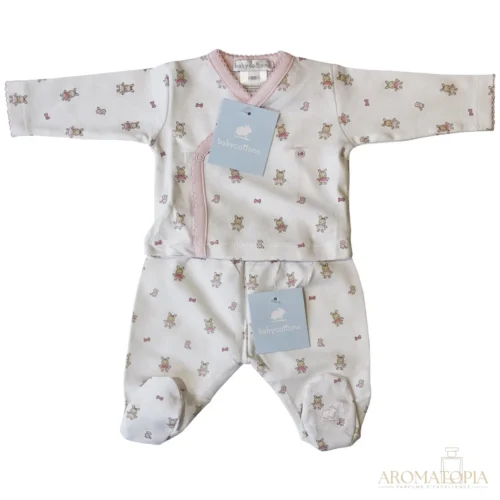 Set Babycottons Bunnies Compose Batita ML Ranita C/pie Blanco Rosa — Babycottons